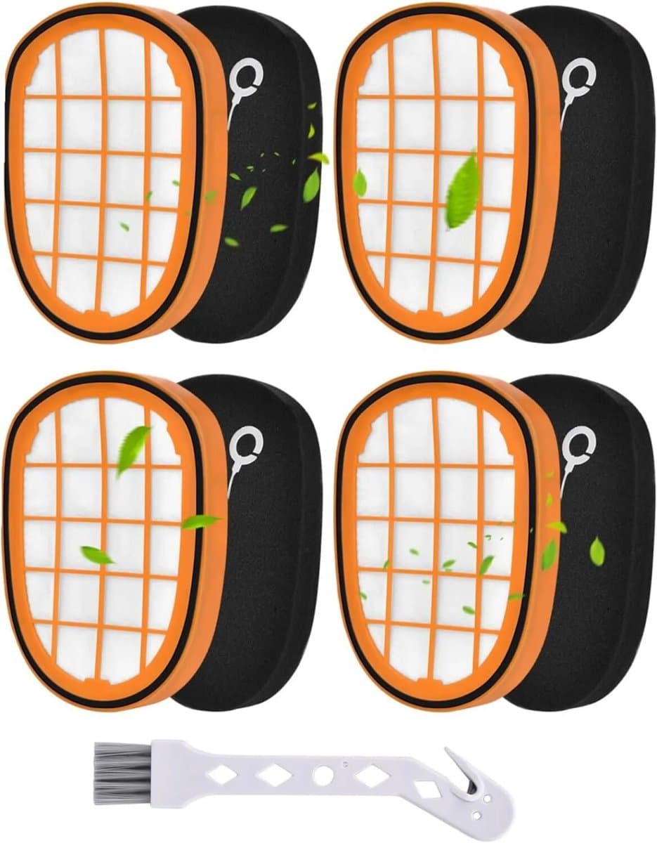 Vervangingsfilterset Geschikt voor FC6812/14/6822/6823/27/6908 stofzuigers - 4 filters + 1 reinigingsborstel — afbeelding 1