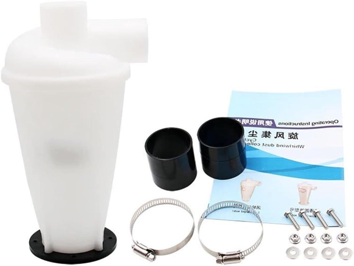 Industriële Stofverzamelaar - Cycloon Afscheider - Werkplaats Reinigen - Vangt 99% Stof - 115 x 320 mm - Zwart — afbeelding 1