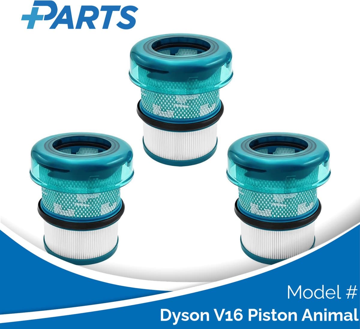 Dyson V16 Piston Animal Filters (3 Stuks, Plus.Parts® alternatief voor 974676-01) — afbeelding 1