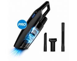 Kruimelzuiger Snoerloos PRO 11.000 Pa – Handstofzuiger met HEPA Filter – 2-in-1 Auto Stofzuiger & Airduster – Draadloos, Oplaadbaar, 7 Opzetstukken – Krachtige Kruimeldief Zwart