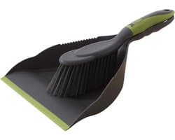 Bezem met stofpan - Reinigingsset - Kleine ruimtes reinigen - Ergonomisch ontwerp - Compact formaat - Enkele kleur