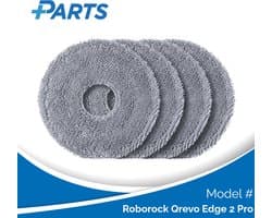 Roborock Qrevo Edge 2 Pro Dweilpads (4 Stuks, Plus.Parts® alternatief voor 8.02.0453)