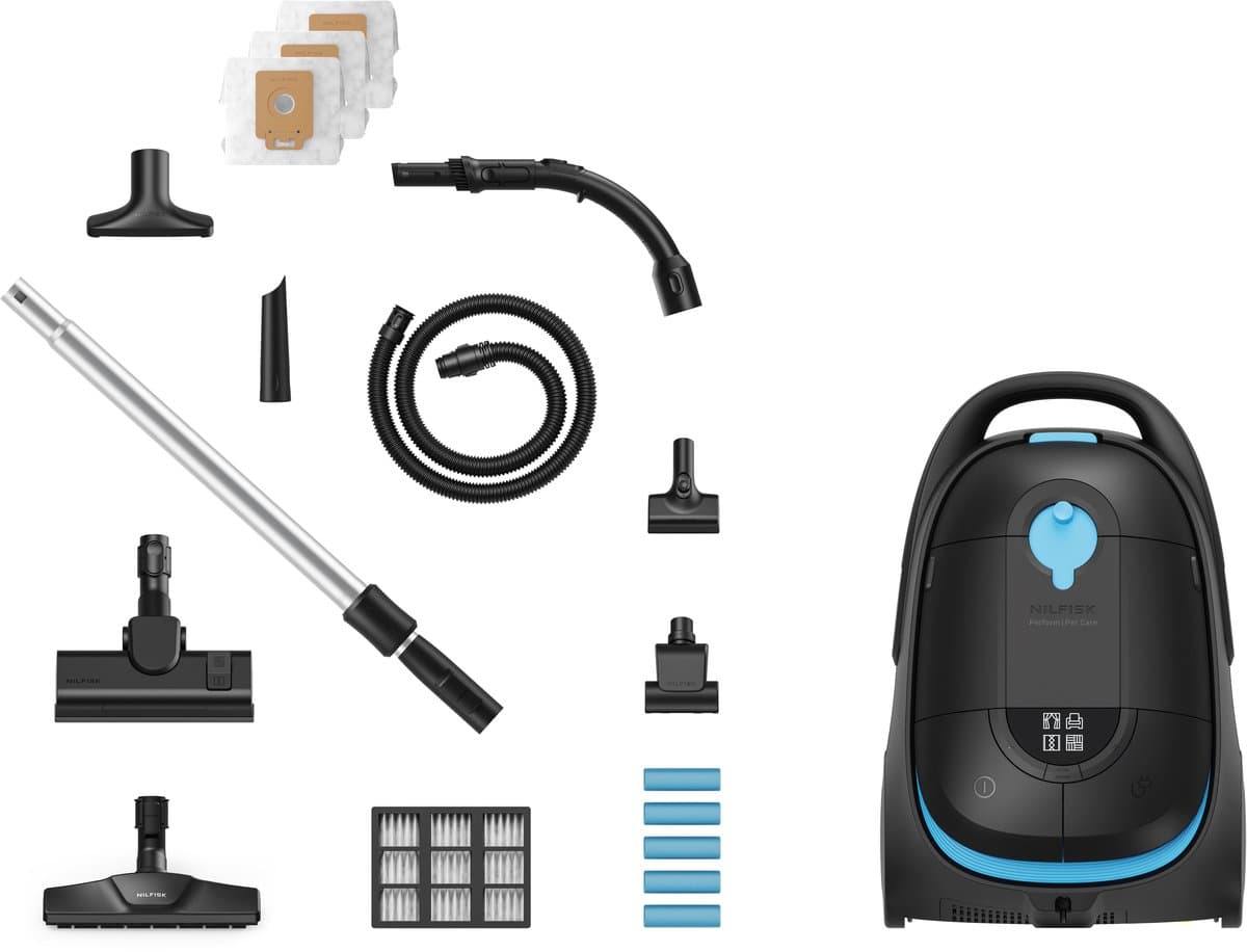 Nilfisk Perform Pet Care Plus Parquet Stofzuiger met Zak – HEPA 14 Filter, 4L Capaciteit, Pet Brush, LED Combi Mondstuk, Geschikt voor Harde Vloeren & Tapijt, 10 Jaar Motorgarantie — afbeelding 1