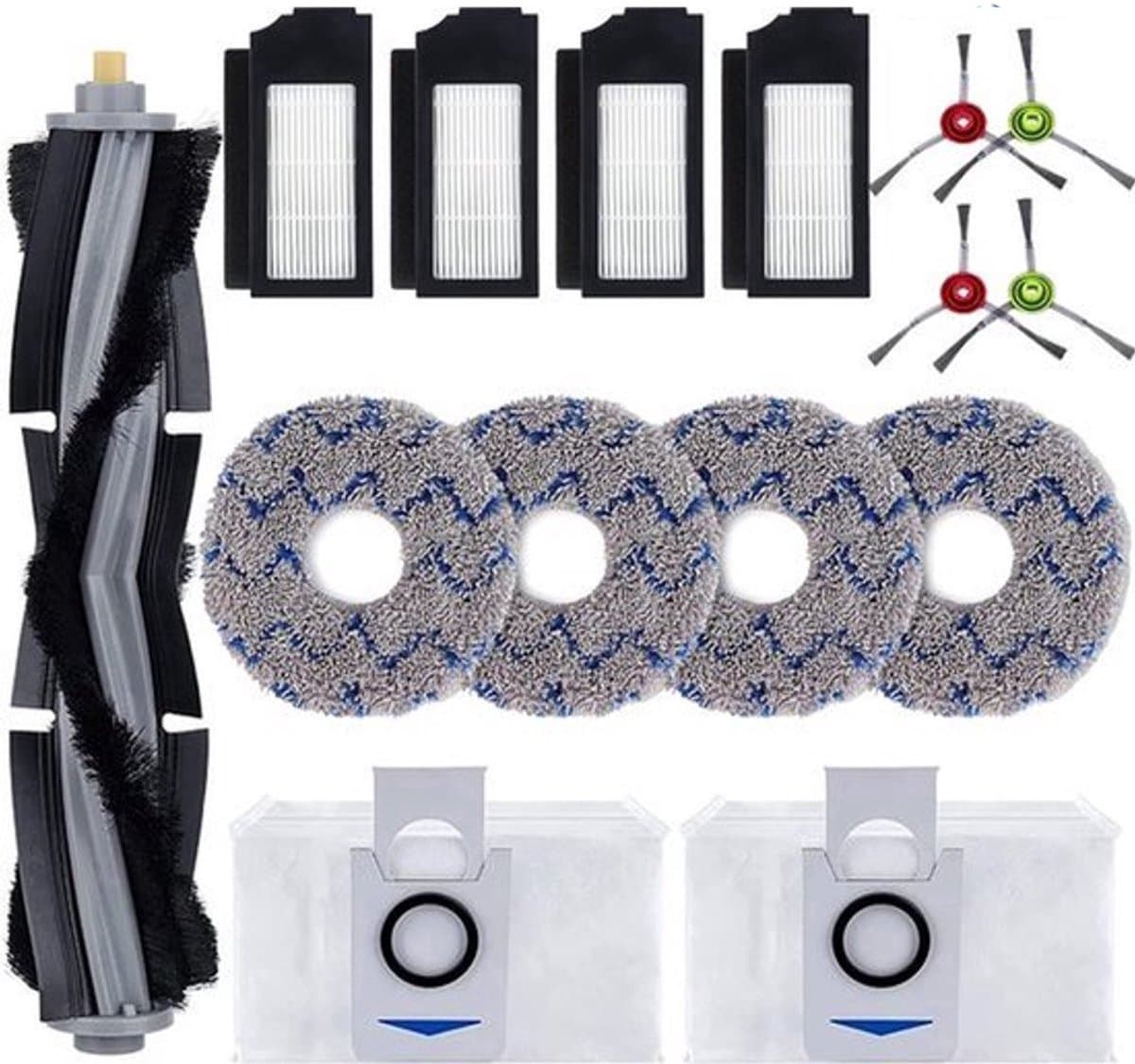 15 stuks accessoireset geschikt voor Ecovacs DEEBOT X1 Omni X1 Turbo X1 Plus stofzuigerrobot, hoofdborstel, zijborstel, filter bodemzak voor stofzuiger, borstel, wisdoek, reserveonderdelen — afbeelding 1