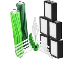 Dparts vervangingsset geschikt voor iRobot Roomba - 5 HEPA filters - 2 rubberen borstels - 5 zijborstels - voor E5 E6 i3 i3+ i4 i4+ i5 i5+ i6 i6+ i7 i7+ i8 i8+ J7 J7+ - filterset vervangkit - 4757966