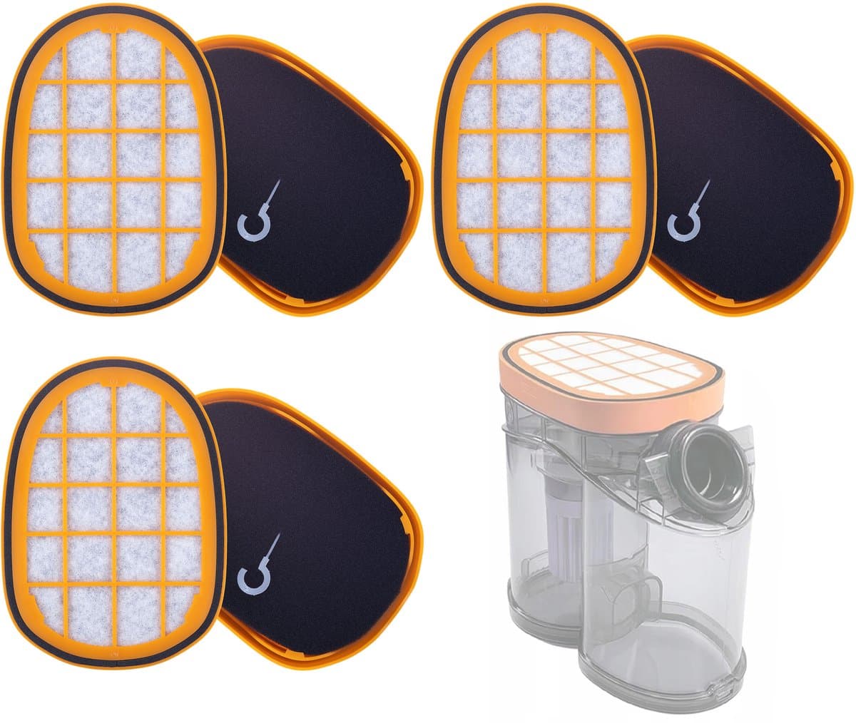 Set van 3 filters voor Philips SpeedPro MAX, SpeedPro MAX AQUA stofzuigers. — afbeelding 1