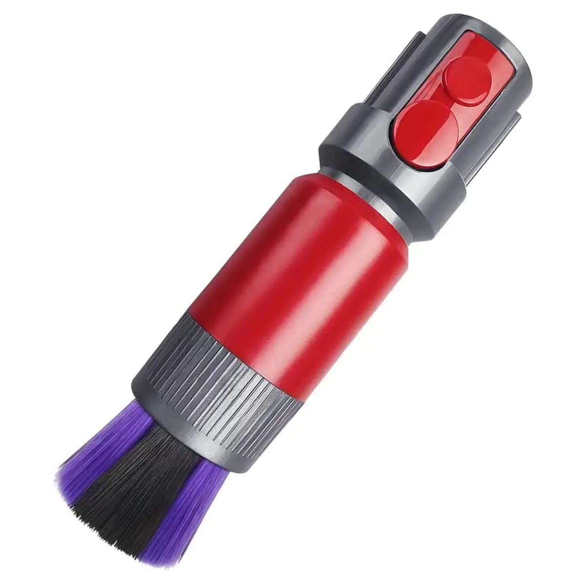 Compatibele Stofborstel voor Dyson V7, V8, V10, V11, V15 – Zachte Antikras Borstel – Compact Ontwerp met 1-Klik Installatie – Ideaal voor Auto, Toetsenbord, Elektronica en Hoeken – Rood & Paars — afbeelding 1