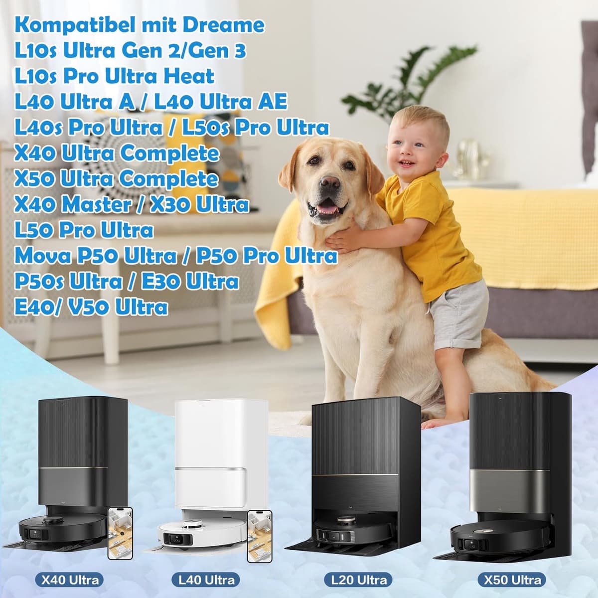 Moppads geschikt voor Dreame L10s Ultra Gen 2/Gen 3, L10/L20/L40/L50, X40/X50 — afbeelding 1