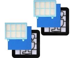 Geschikt voor Philips stofzuigerfilterpatronen, Geschikt voor PowerPro Compact FC9332/09 FC8010/01, HEPA-filter, motorbescherming, 2-pack.