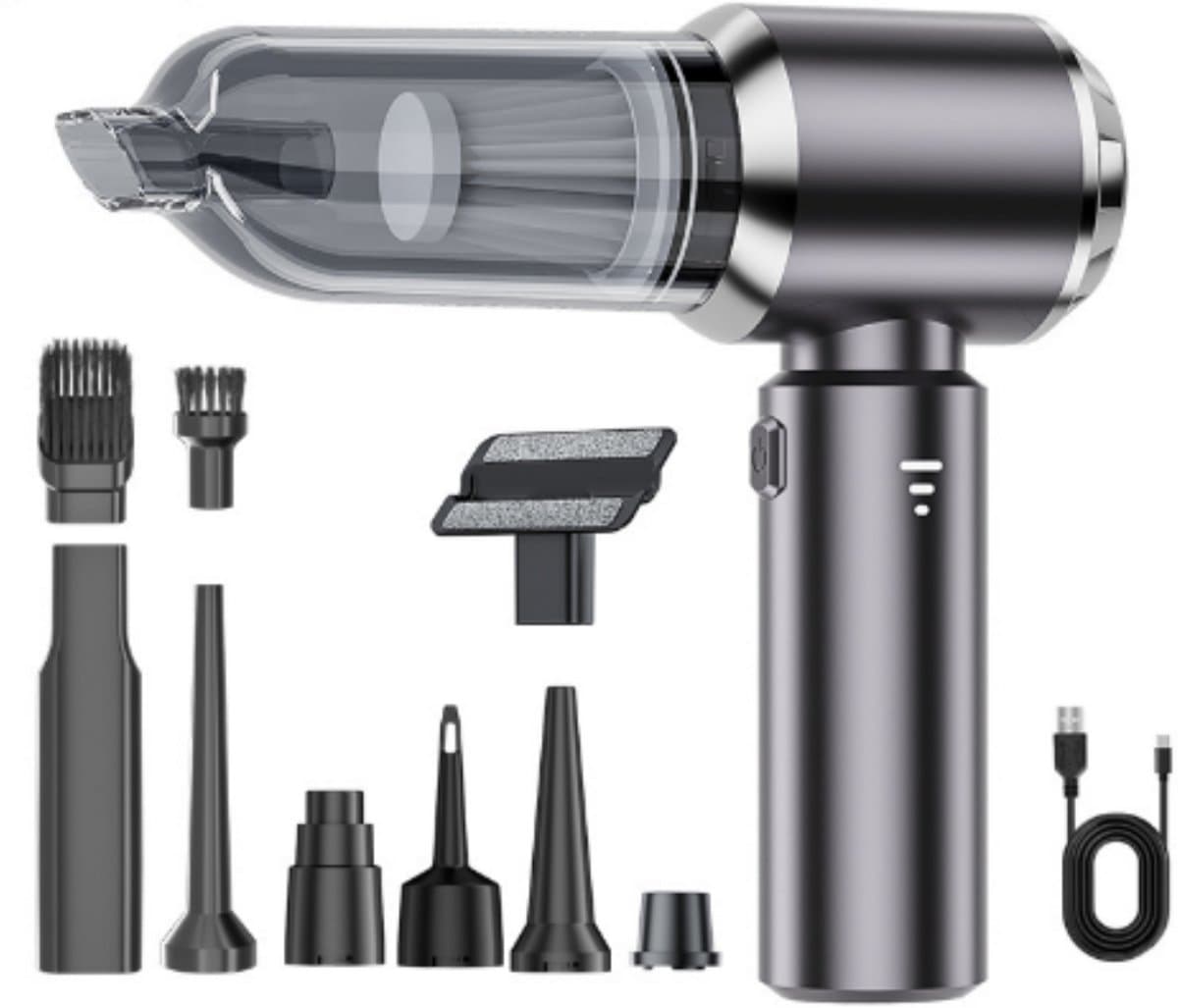 TOVBMUP Handheld - Stofzuiger - Auto-oplaadbare stofzuiger - 15000PA - Draadloze stofzuiger - 3 snelheden - Perslucht - Geschikt voor auto, keuken, bank, kantoor, huis — afbeelding 1