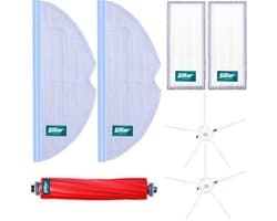 Sillar, set 7 accessoires voor stofzuiger, vervangingen, geschikt voor Xiaomi Roborock S7 T7, 2x HEPA-filter, hoofdborstel, 2x zijborstel + 2x microvezelmop, 7 stuks