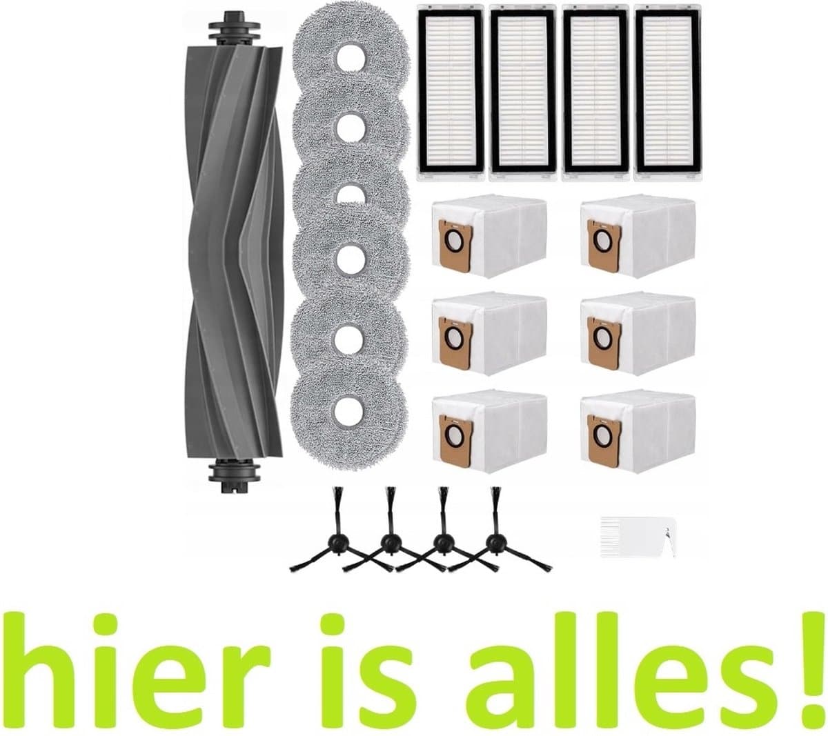 GROOT KIT met onderdelen compatibel met L20 - L20 ULTRA - L20 Complete - L30 - mop dweilen filters borstels zakken - Hoogwaardige vervanging voor: Dreame L20 - 22 onderdelen - hier is alles! — afbeelding 1