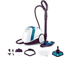 Vaporetto Smart 100_T Stoomreiniger met Hogedrukboiler - 4 Bar Stoomdruk - Onbeperkte Stoom - Doodt tot 99,99% Virusdeeltjes - Ziektekiemen En Bacteriën - 9 Accessoires - Wit/Turquoise