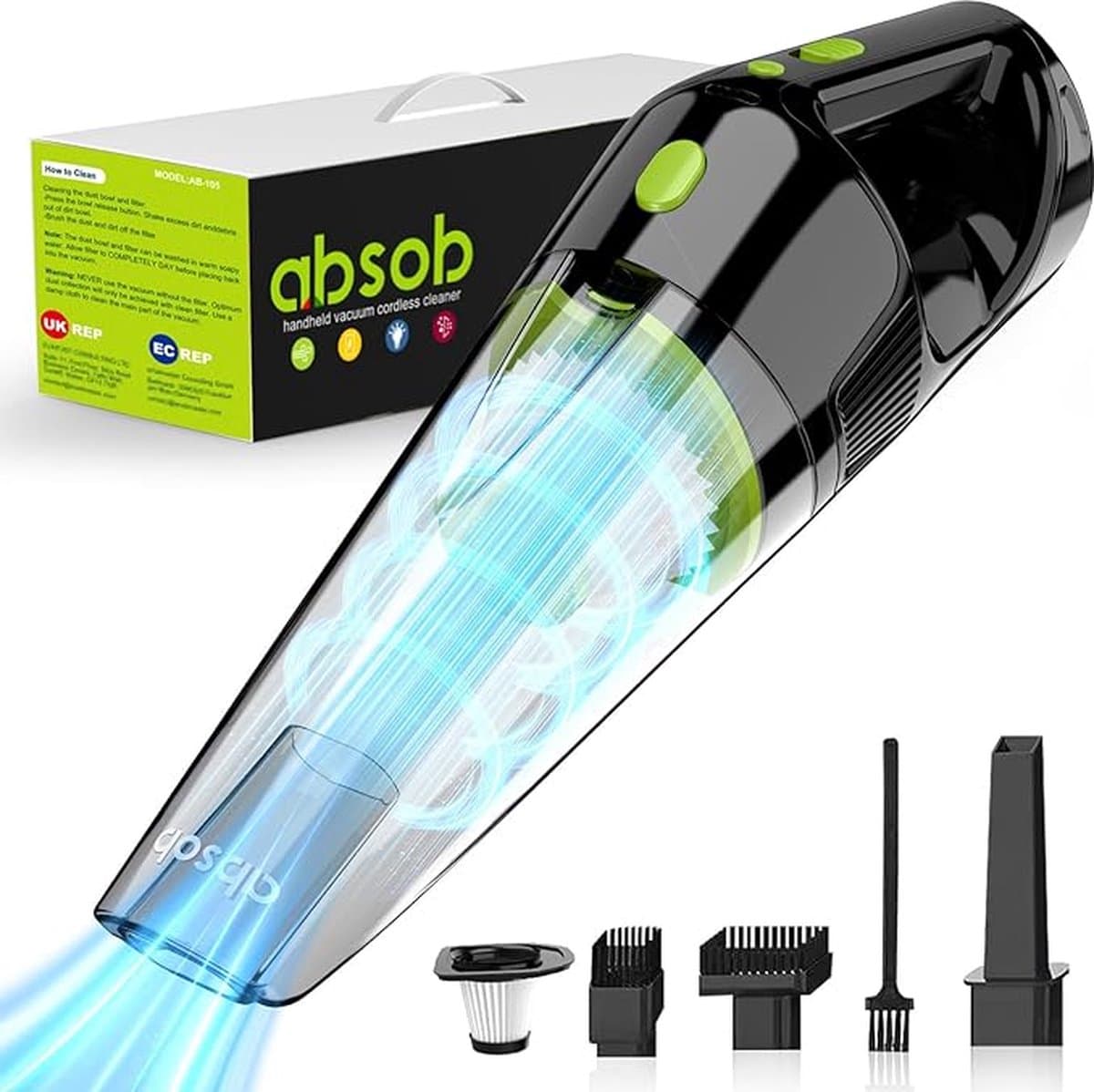 Luxe Kruimeldief – Snoerloos – Best Verkocht – Handstofzuiger – Vacuum Cleaner – 6000mAh – HEPA Filter – 10000PA – Lichtgewicht – Zwart — afbeelding 1