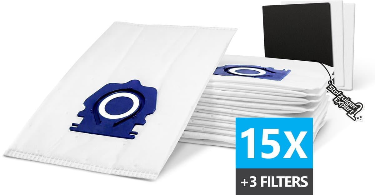 15x PREMIUM PRO 3D Stofzuigerzakken Geschikt voor Miele GUARD - 15 Stofzakken + 2x Hygiëne en 1x Motor filter meegeleverd! Premium kwaliteit zakken - Cat & Dog - Anti Allergie -Geschikt voor o.a. Miele GUARD L1, M1, S1 — afbeelding 1