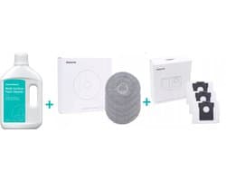 Dreame Multi-Surface Floor Cleaner - Schoonmaakmiddel - AWH6 - 1000ml + 4 x MOPPEN + 3 x STOFZAKKEN voor de Dreame L10s pro Ultra / Heat X30, X40, X50, L40, MOVA P10, E30 en P50 - Set met originele producten van het merk DREAME