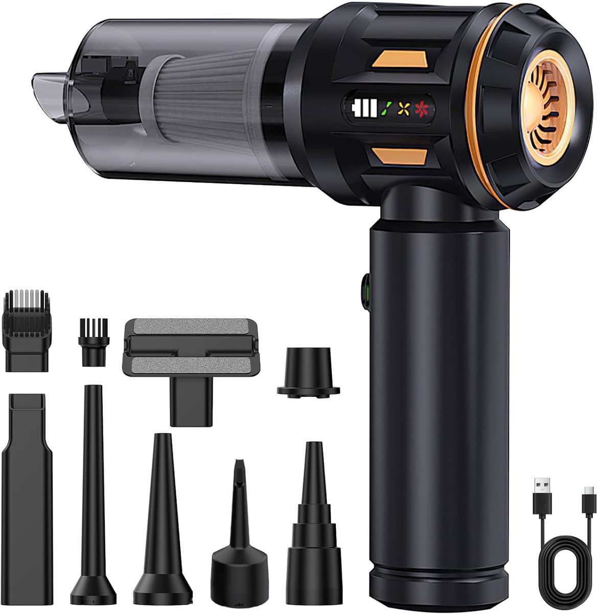 SnelShoppen - Handstofzuiger 18000Pa - Draadloos & Lichtgewicht - 3 Standen, Blaasfunctie, USB-C - Ideaal voor Huis, Camping, Auto en Keuken — afbeelding 1