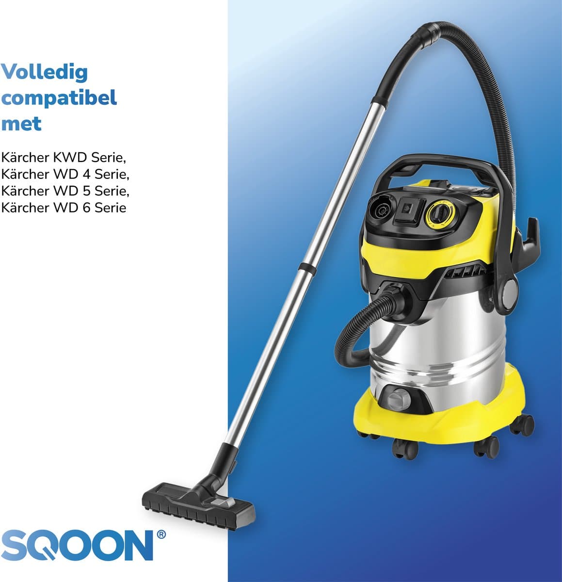 SQOON® Serviceset geschikt voor Kärcher WD 3 - Gelijk aan model: 2.863-006.0 / 2.863-005.0 - Vervangingsset met stofzuigerzakken en filter voor nat- en droogzuigers — afbeelding 1