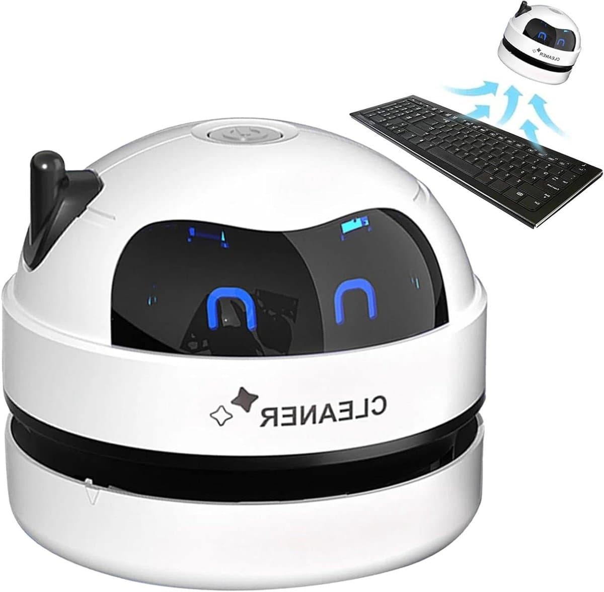 Bureau Stofzuiger - Tafel Reiniger - Werkplek Schoonhouden - USB Oplaadbaar - 8.5 x 7 cm - Wit — afbeelding 1