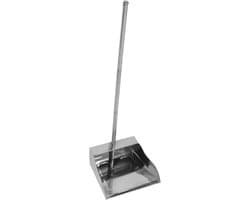 Stofblik Met Steel - Vuilnisschep - Groot Werk - Roestvrij Staal - 70 cm - Zilver