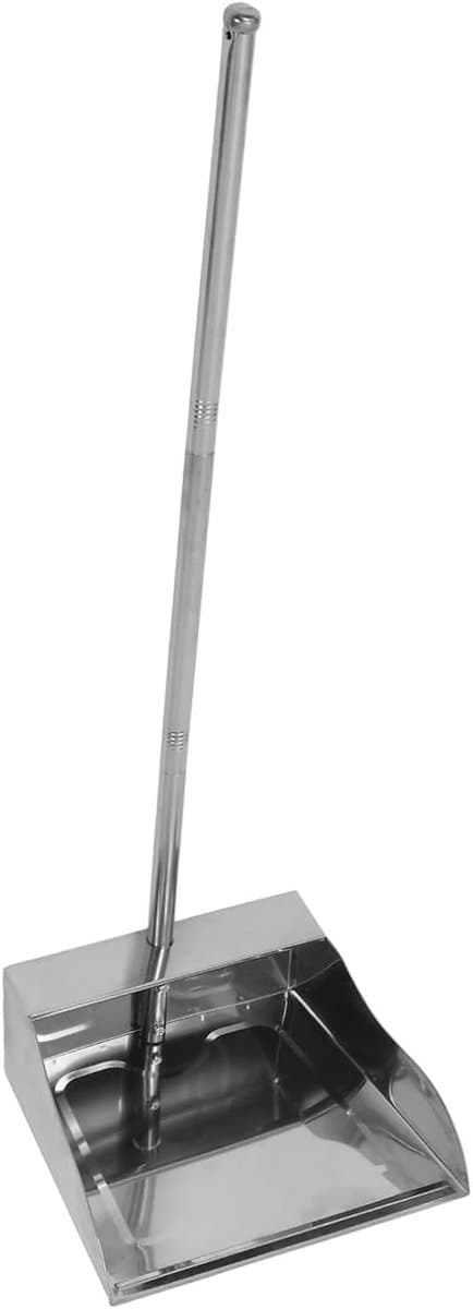 Stofblik Met Steel - Vuilnisschep - Groot Werk - Roestvrij Staal - 70 cm - Zilver — afbeelding 1