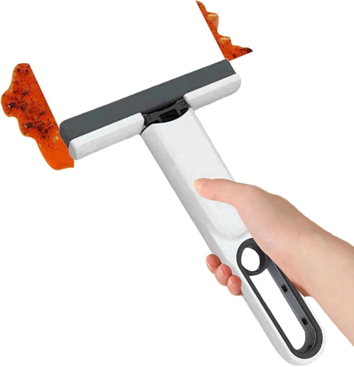 Kleine bezem - Mini wisser - Bureau reinigen - Dubbele functie - 7.5 cm - Wit — afbeelding 1