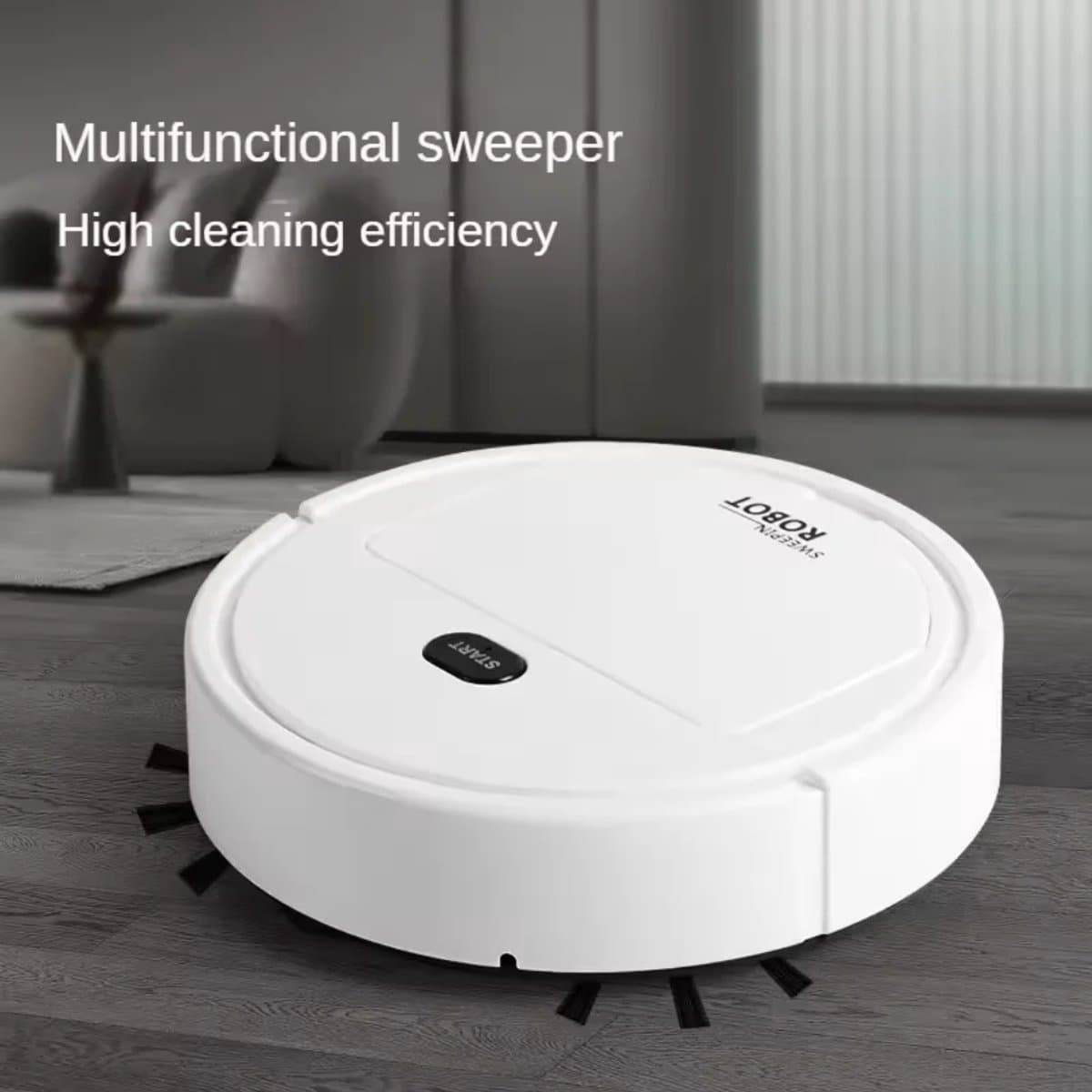 Smart robot stofzuiger met borstels en Veegdoek. 3 in 1.Zuigen, vegen en dweilen. wit — afbeelding 1