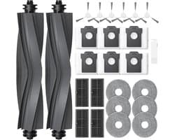 25 stuks accessoireset voor Dreame L10s Ultra Gen 2, L10s Pro Ultra Heat, L40 Ultra AE, X30 Ultra en Mova E30 Ultra robotstofzuigers - inclusief 2 hoofdborstels, 6 stofzakken, 6 reinigingsdoeken, 4 HEPA-filters en 6 zijborstels