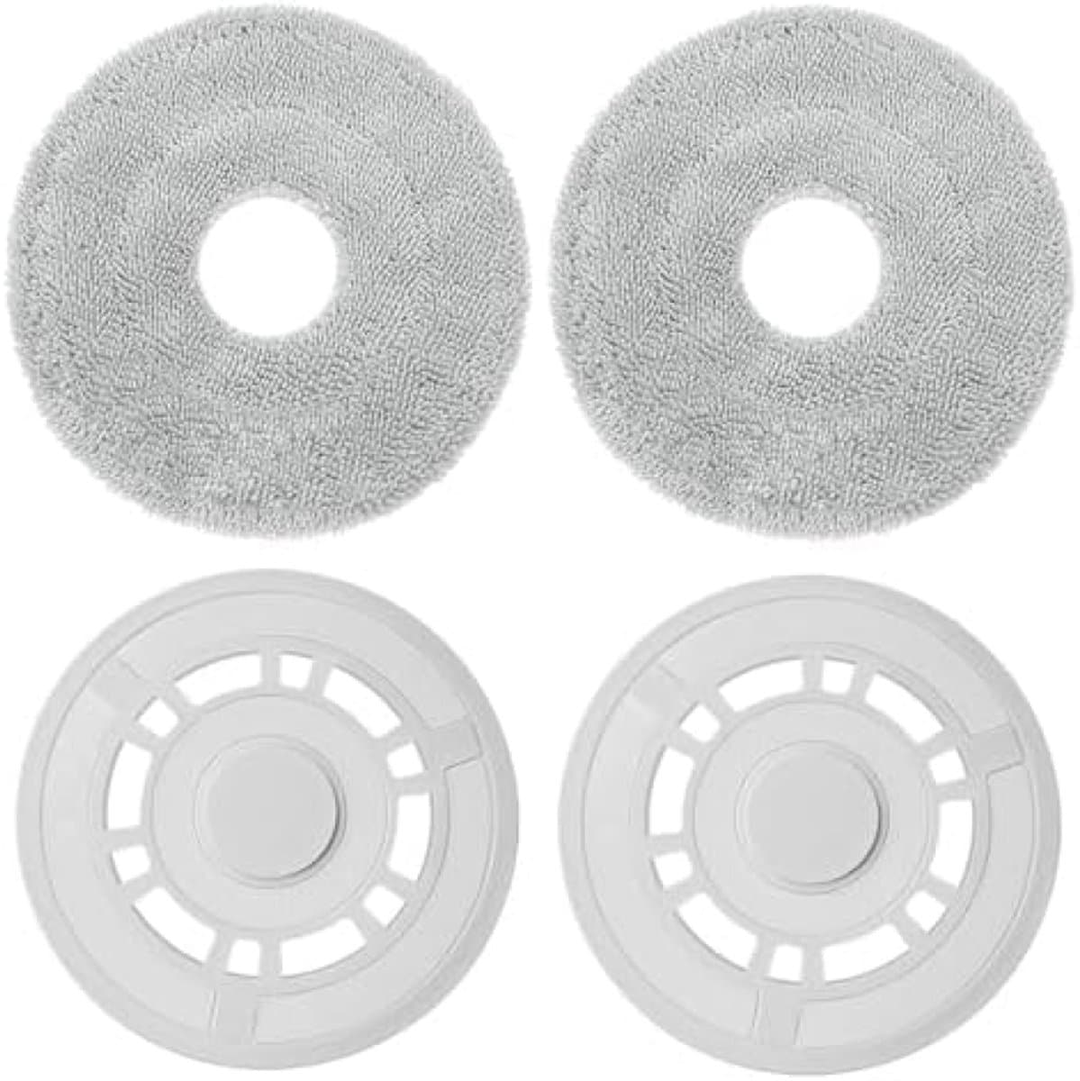 PromoHome 4x Mopdoeken met dweilplaten – Geschikt voor Xiaomi X20+ en Dreame L10S Pro Gen 2 / L10 Ultra / L10S Pro / L10S Ultra / L10 Prime / X20 Pro robotstofzuigers – dweilpads en dweilhouders — afbeelding 1