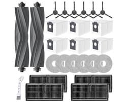 25-delige accessoireset voor Dreame L40 Ultra AE / L10s Ultra Gen 2 / L10s Pro Ultra Heat / X30 Ultra / Mova E30 Ultra – 2 hoofdborstels, 6 stofzakken, 6 zijborstels, 4 filters, 6 dweilen