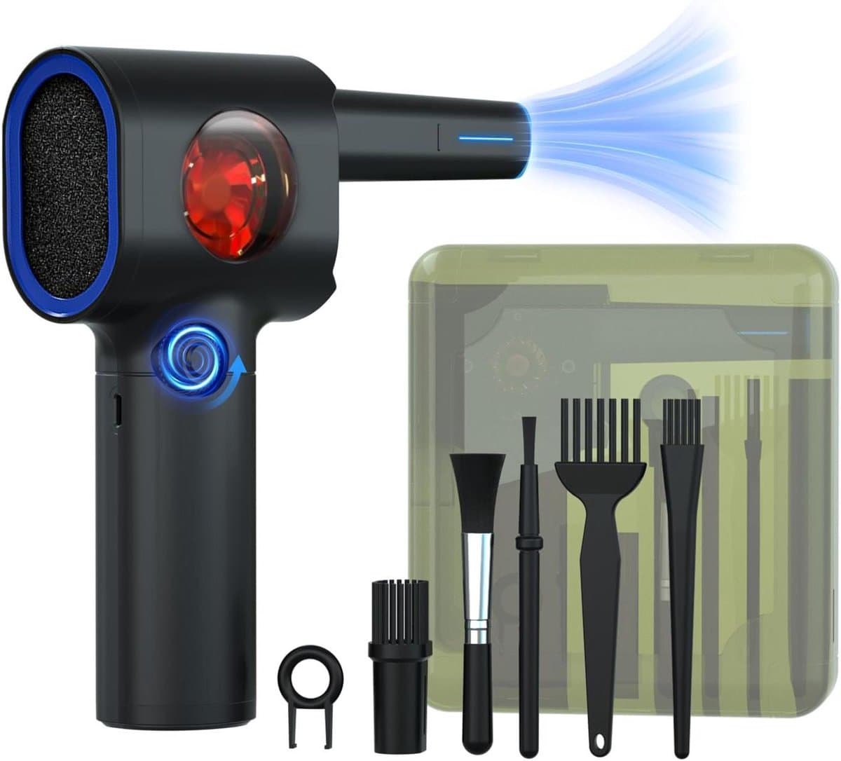 Elektrische Bladblazer - Stofverwijderaar - Apparaten Reinigen - Traploze Snelheid - 17.6 cm - Zwart — afbeelding 1