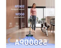 Steelstofzuiger - Draadloze Bezemer - Krachtig Schoonmaken - GreenEye Technologie - 60 Min Looptijd - Champagne Paars