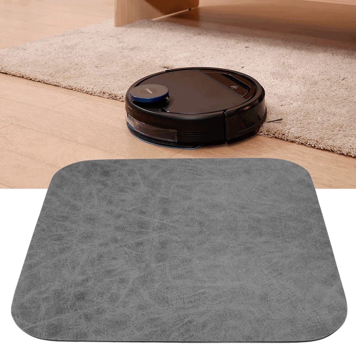 Dailygoods- Absorberende Mat Antislip - Waterdichte Pad - Universeel voor Robot Stofzuiger - Afmetingen 42x42x0,5cm - Perfecte Pasvorm - Rubber Materiaal - Stofzuigermat — afbeelding 1