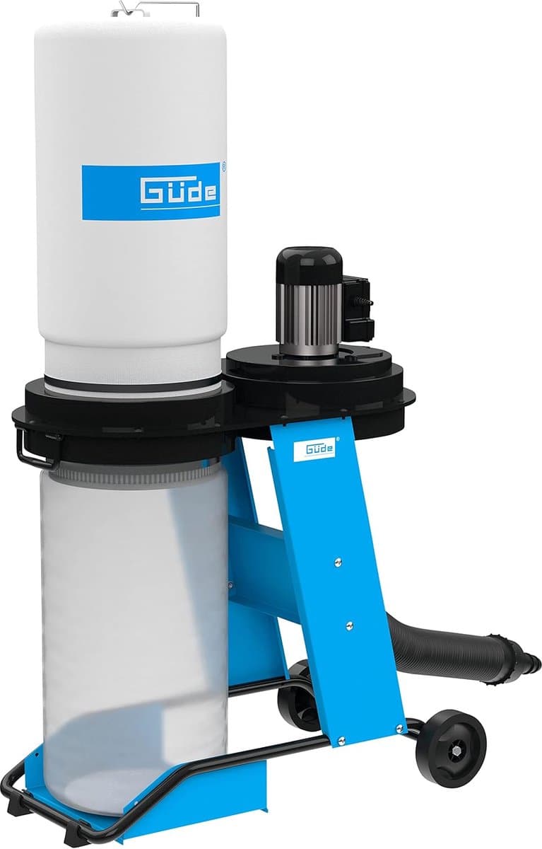 Afzuiginstallatie - Stofzuiger Werkplaats - Houtsnippers Afzuigen - Verrijdbaar Chassis - 65 Liter Tank - Blauw Wit — afbeelding 1