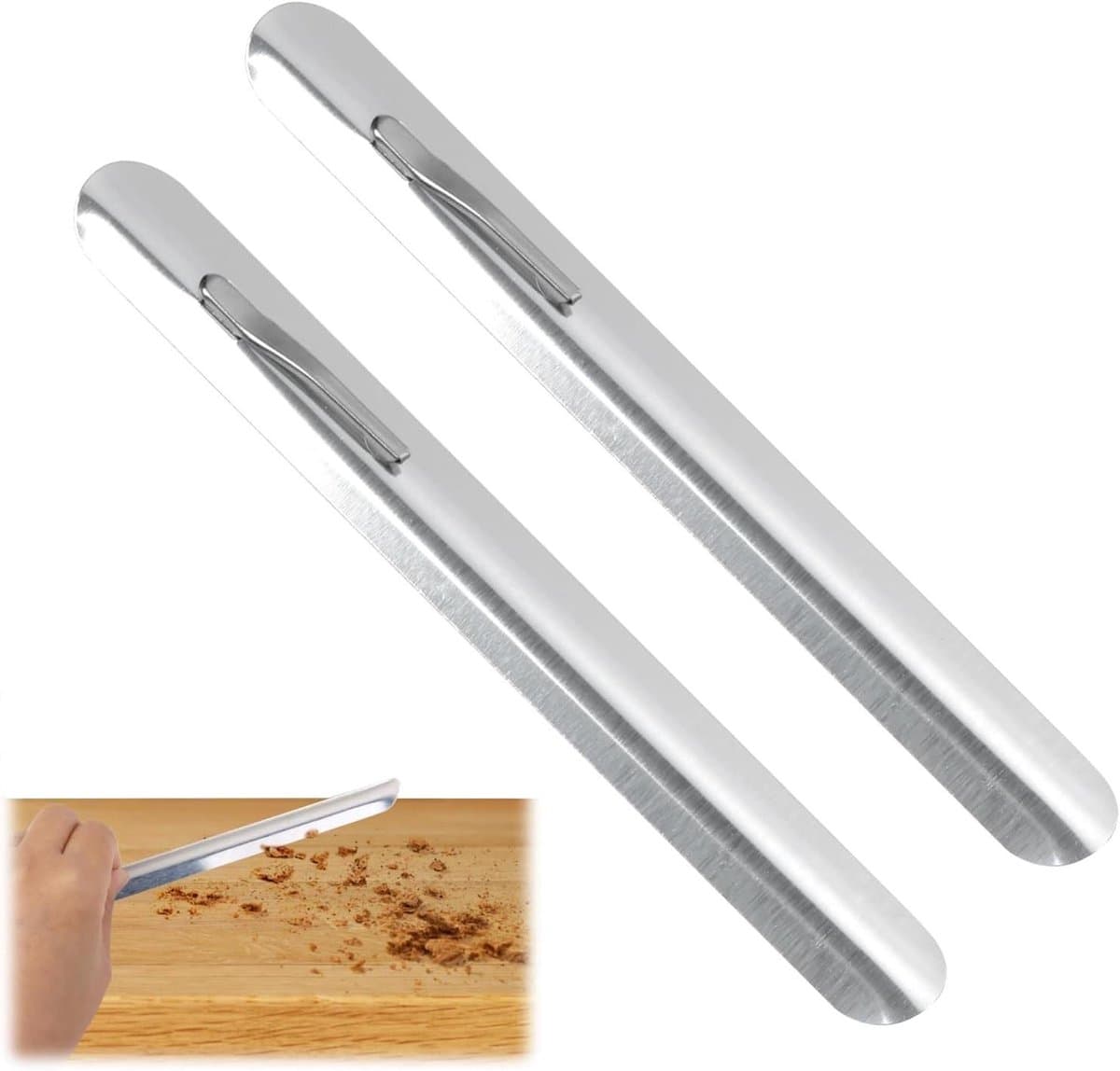 Tafelkruimelverzamelaar - Kruimelblik Tafelreiniger - Tafel Snel Schoonmaken - Gebogen Ontwerp - 2 stuks - Zilver — afbeelding 1