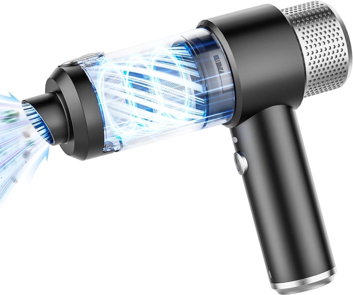 Draadloze handstofzuiger - Krachtige stofverwijdering met 16000 Pa - Draagbaar en lichtgewicht, oplaadbaar via USB, geschikt voor auto's, dierenharen, kantoren, huizen en keukens (zwart) — afbeelding 1