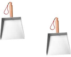 Stofblik Set - Kleine Stoffer - Snel Opruimen - Met Handvat - 2 Stuks - Zilver