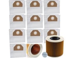 Set van 10 zakken + filter voor Karcher WD3, WD2 stofzuiger