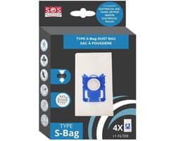 Geschikt voor PHILIPS - Stofzuigerzak S-bag 4 zakken + 1 filter - FC802103