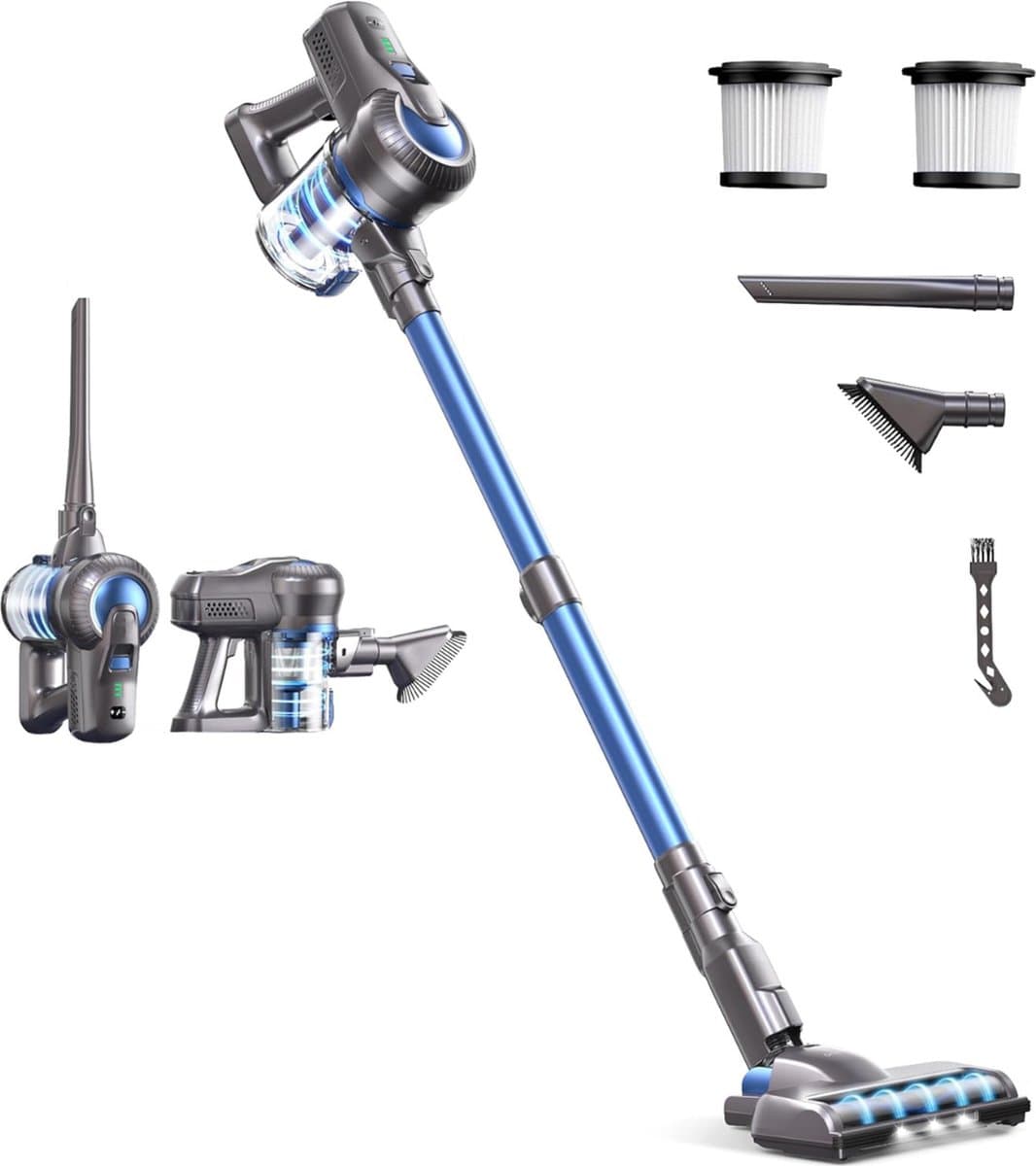 DailySupplies® Stofzuiger Zonder Zak - Steelstofzuiger Draadloos - Steelstofzuigers - Stofzuigers - Vacuum Cleaner - Blauw — afbeelding 1