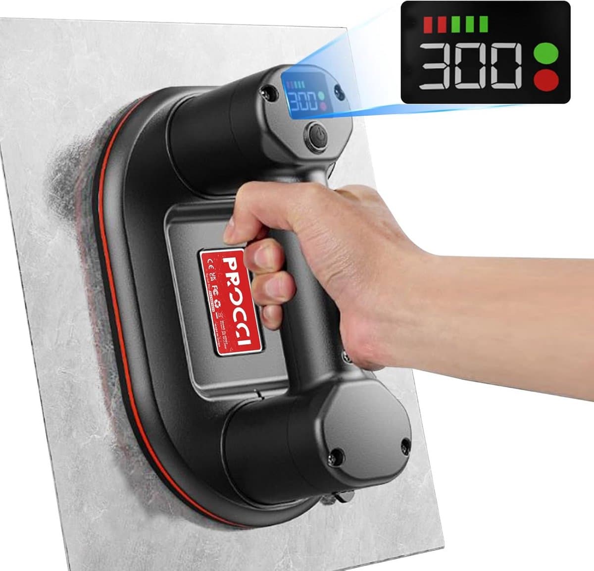 Elektrische Zuignap voor Tegels en Glas - 300 KG Zuigkracht met LCD-Scherm en 4500 mAh Batterij — afbeelding 1