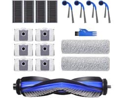 18Stuks -Accessoires Set Geschikt voor Ecovacs Deebot T80 Omni - Inclusief 1 Hoofdborstel - 6 Stofzakken (3L) - 4 Zijborstels - 4 HEPA-Filters - 2 Mopdoeken -1 borstel- Complete Reserveonderdelen Kit