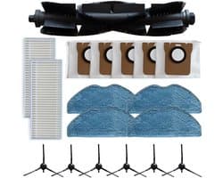 Vervangende onderdelen voor 360 Botslab S8 Plus stofzuigeraccessoires - 1 * hoofdborstel - 6 * zijborstels - 2 * filters - 4 * dweildoeken - 5 * stofzakken - schoonmaakgereedschap