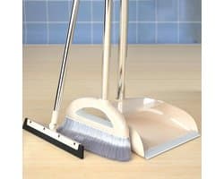 Stof- en borstelset - Stoffer en blik - Gemakkelijk schoonmaken - Met kamfilter - Lange steel - Meerkleurig