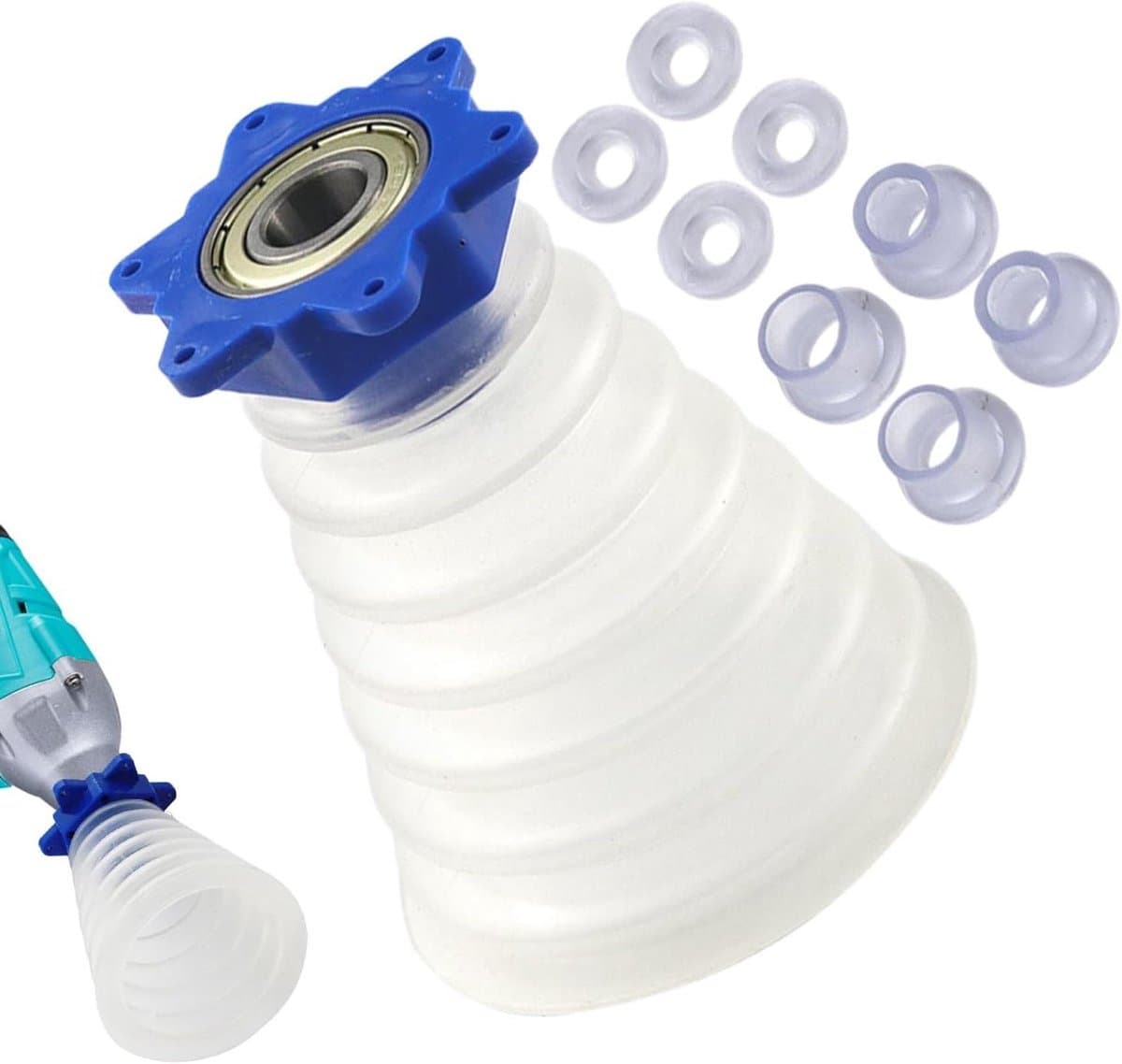 Boorstofverzamelaar - Stofopvangbak Boor - Stofvrij Boren - Efficiënte Stofafzuiging - 105 mm - Grijs — afbeelding 1