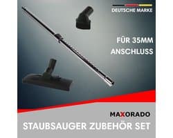 Maxorado 35 mm Set 3-delig - buis + combimondstuk + stofborstel voor uw stofzuiger - Universeel - geschikt voor Alaska, AEG, Electrolux, Bosch, Siemens, Dirt Devil, Privileg, NILCO, Kärcher, Quigg