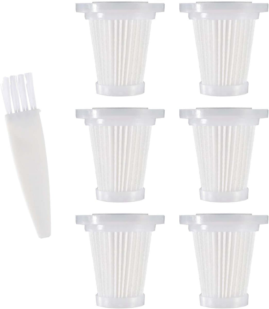 Set van 6 Wasbare HEPA Filters voor Draadloze Mini Handstofzuiger - Ideaal voor Auto en Thuisgebruik — afbeelding 1