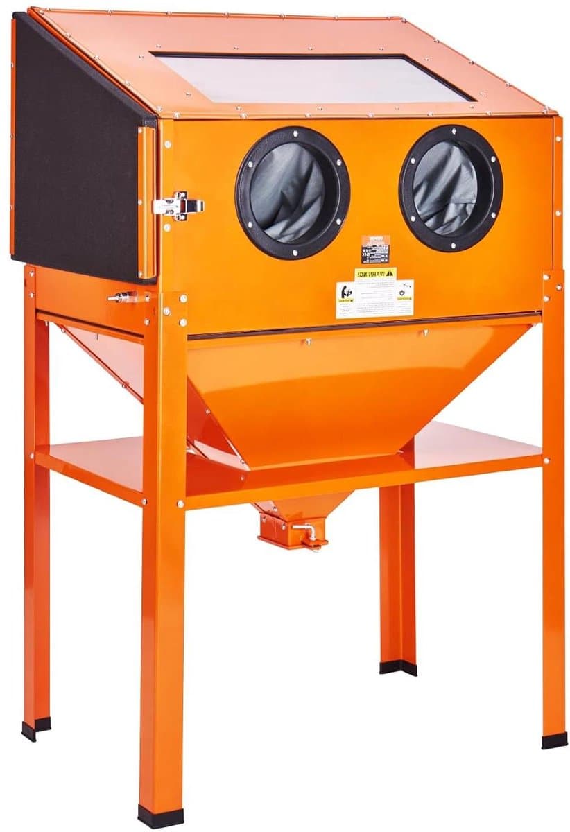 Zandstraalkast met standaard - Straalcabine - Oppervlaktebehandeling - Robuust staalconstructie - 60 gallon capaciteit - Zwart — afbeelding 1
