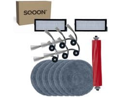 SQOON® vervangingsset geschikt voor Roborock QV35A / QV35S robotstofzuiger - 15-delige onderhoudskit met HEPA-filters, zijborstels, borstelrol en dweilpads