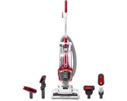 Zakloze Stofzuiger - Cilinderstofzuiger Krachtig - Diepe Reiniging Huis - HEPA-filter Dubbele Motor - 3m Slang 2L - Rood